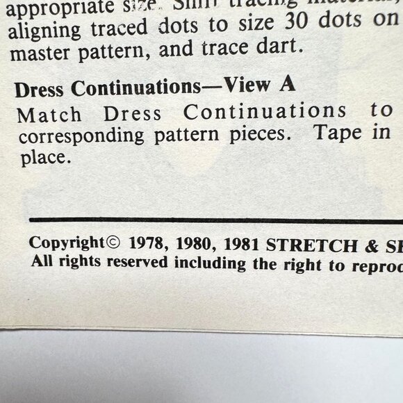Vtg 70s Stretch & Sew Sew Pattern1505 Dress Blouse/ 700 Pants Shorts Bust UNCUT - Picture 9 of 16